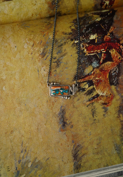 Cactus & Turquoise Bar Necklaces