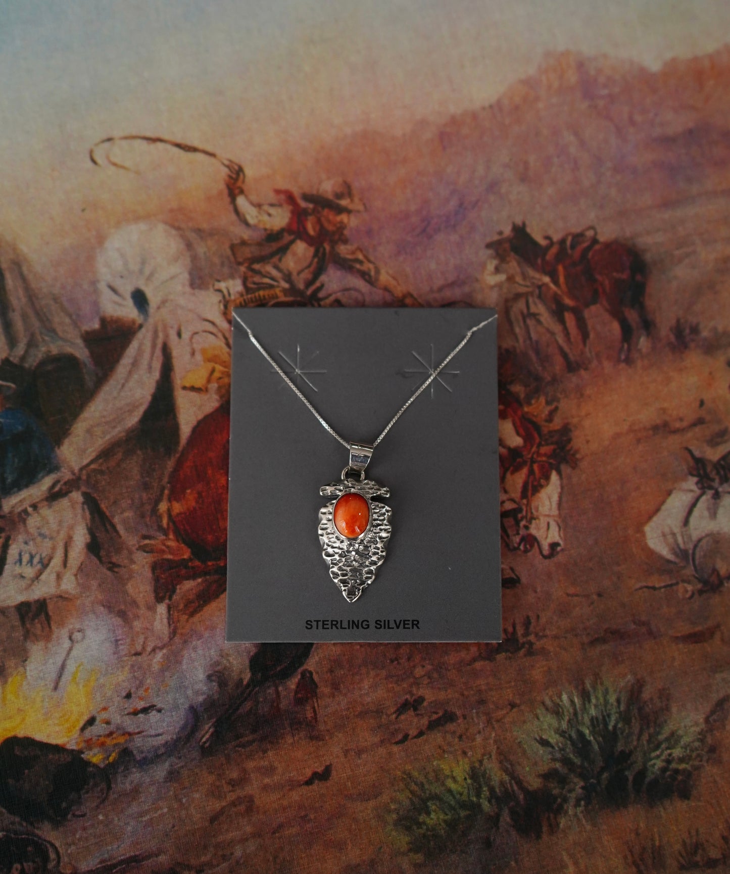 Carlos Francisco Orange Spiny Arrowhead Necklace