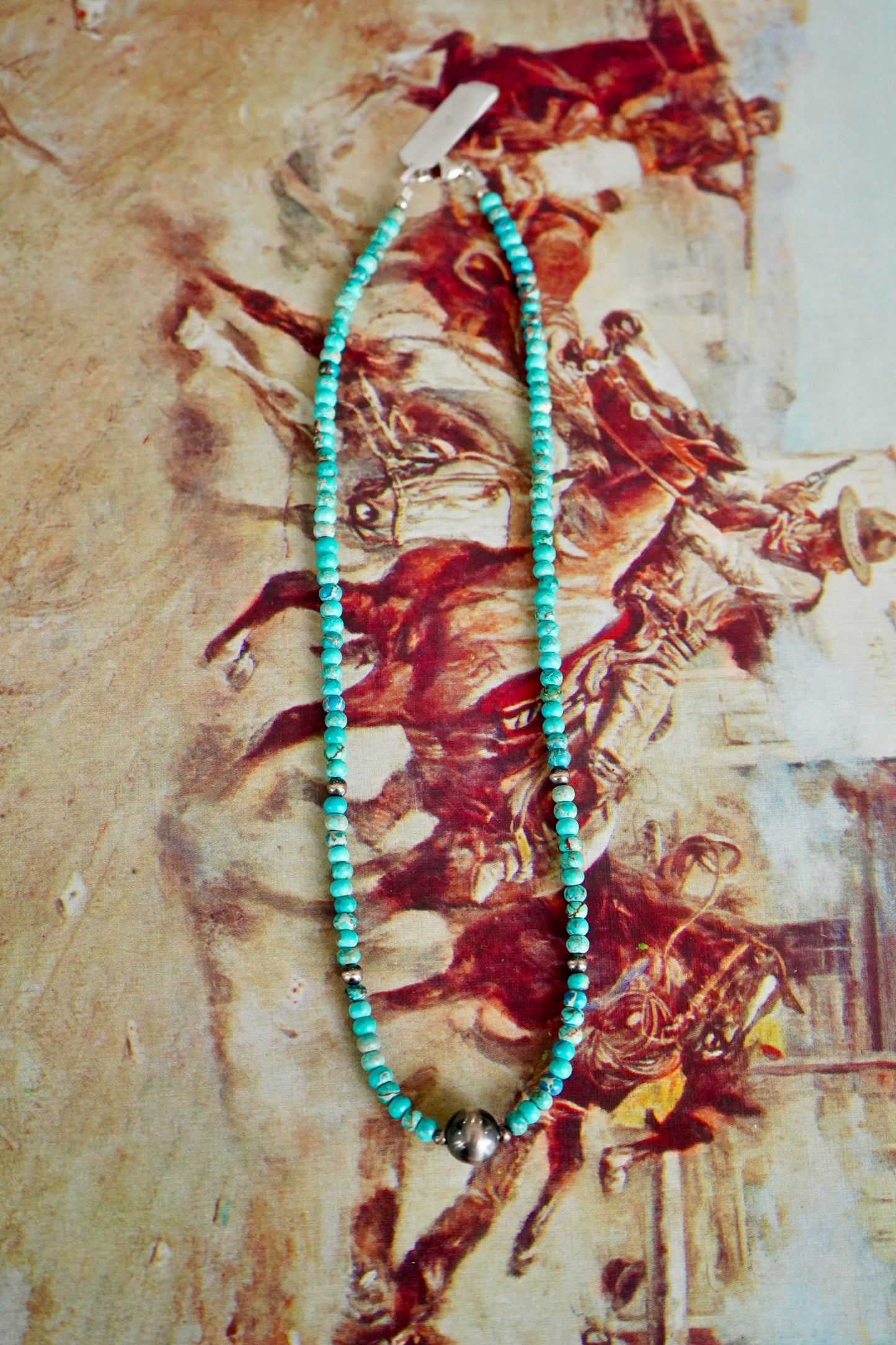 Turquoise Beads w/ Pearl Necklace