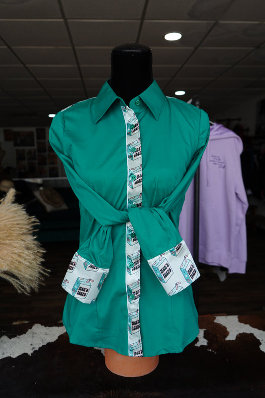 M - Men’s Tears on Emerald Cotton Button Down