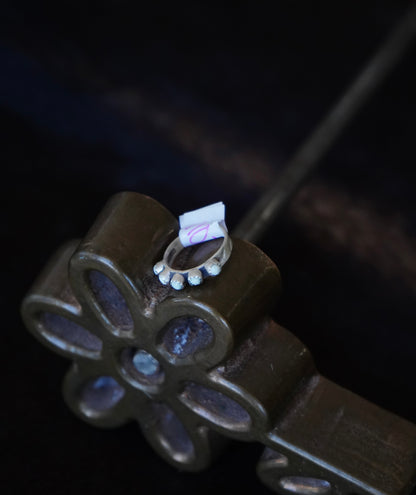 Turquoise Cluster w/ Stamped Band Rings