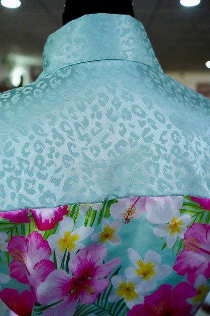Daisy Original Hawaiian w/ Mint Cheetah Button Down - Size 16