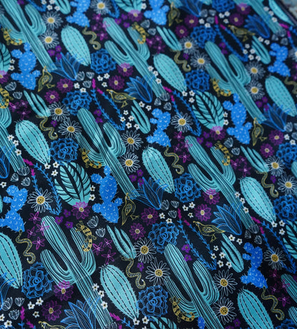 Black, Turquoise & Blue Cactus Wild Rag
