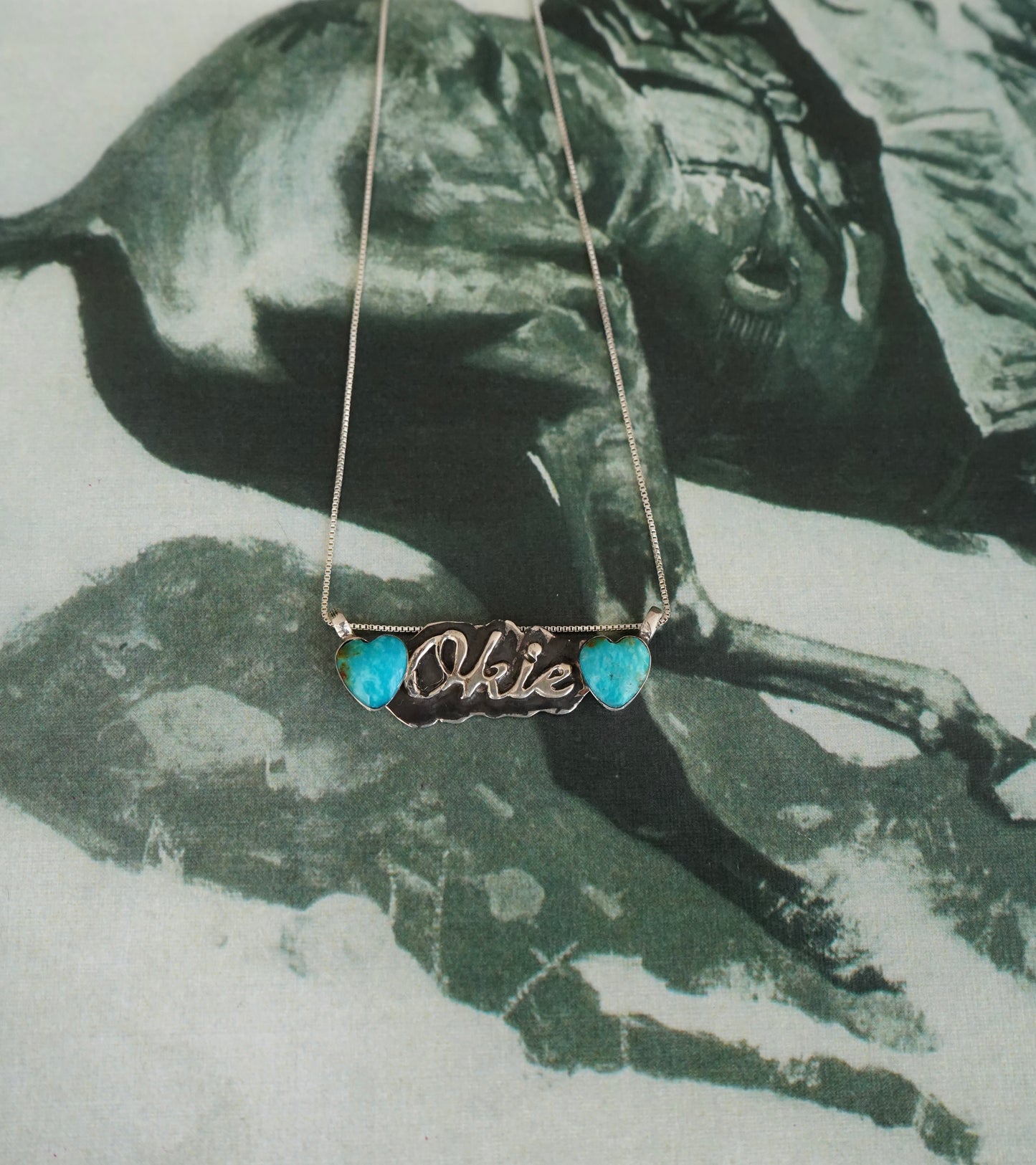 Myra Benally Kingman Turquoise Okie Necklace