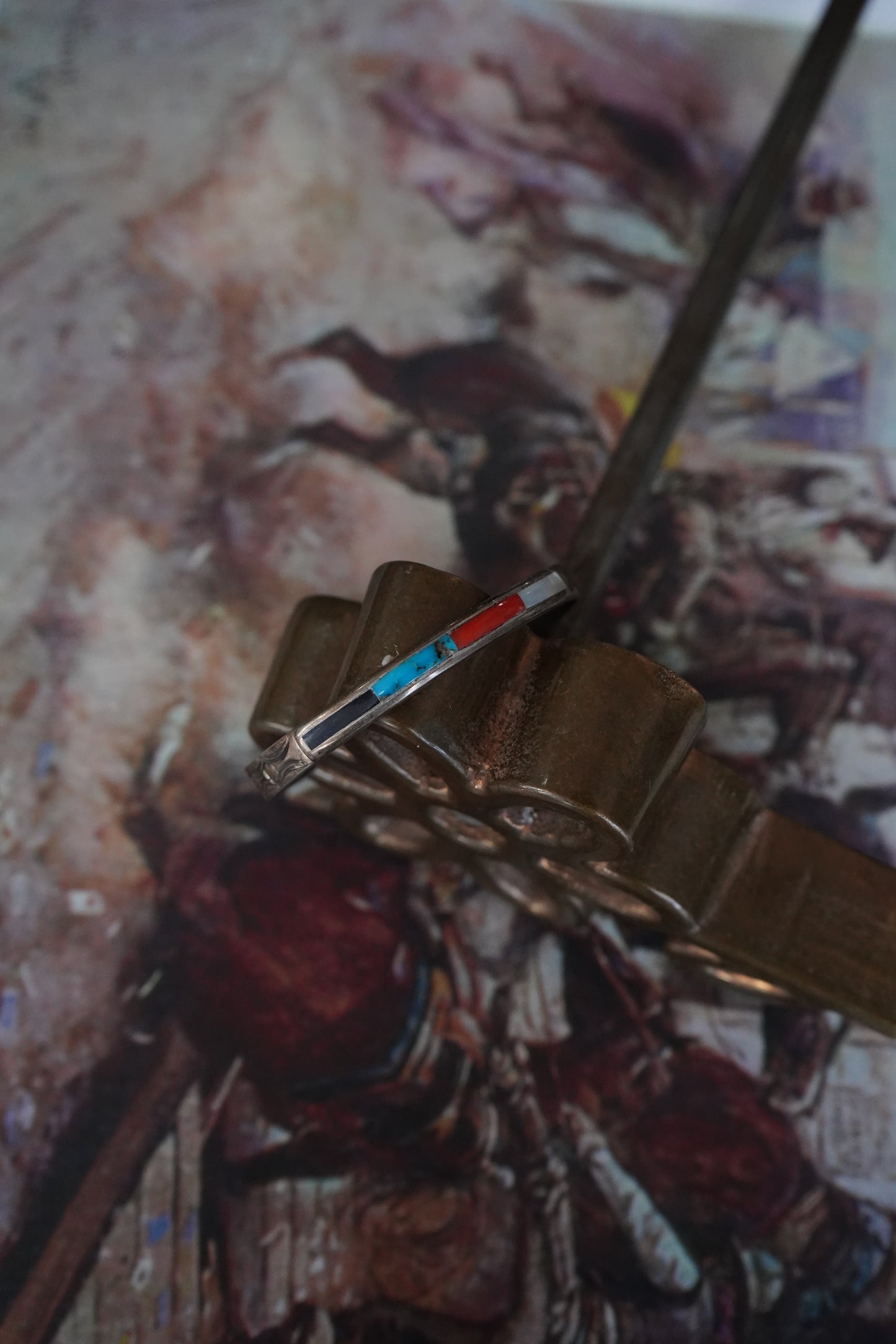 Vintage Multi-Stone Inlay Cuff