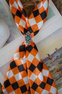 Black, White, & Orange Checkered Wild Rag