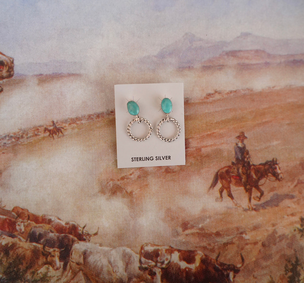 Sonyei Coho Royston Turquoise Hoop Stud Earrings