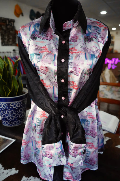 Daisy Original Blessed Is She w/ Black Groovy Button Down - Size 20