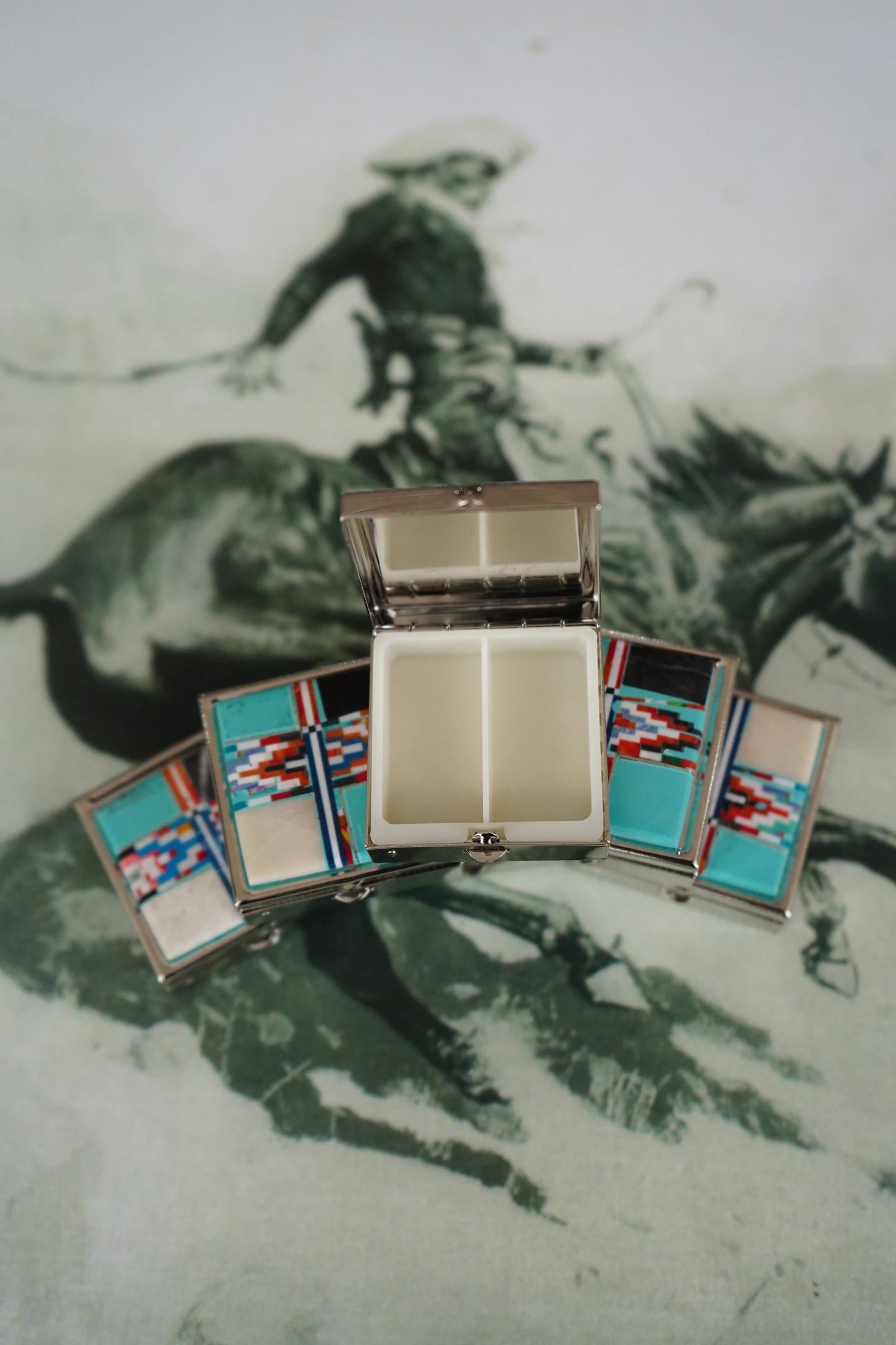 Southwestern Style Inlay Pill Boxes