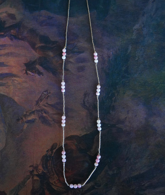 Liquid Silver Pink Conch Necklaces