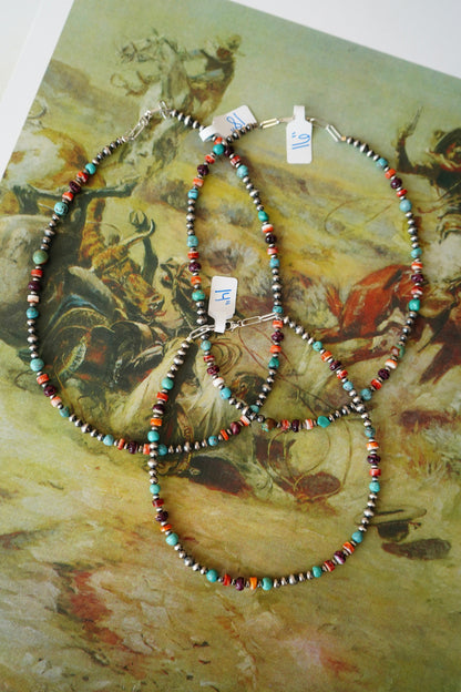 Multi Oyster & Turquoise & Sterling Silver Pearl Necklaces