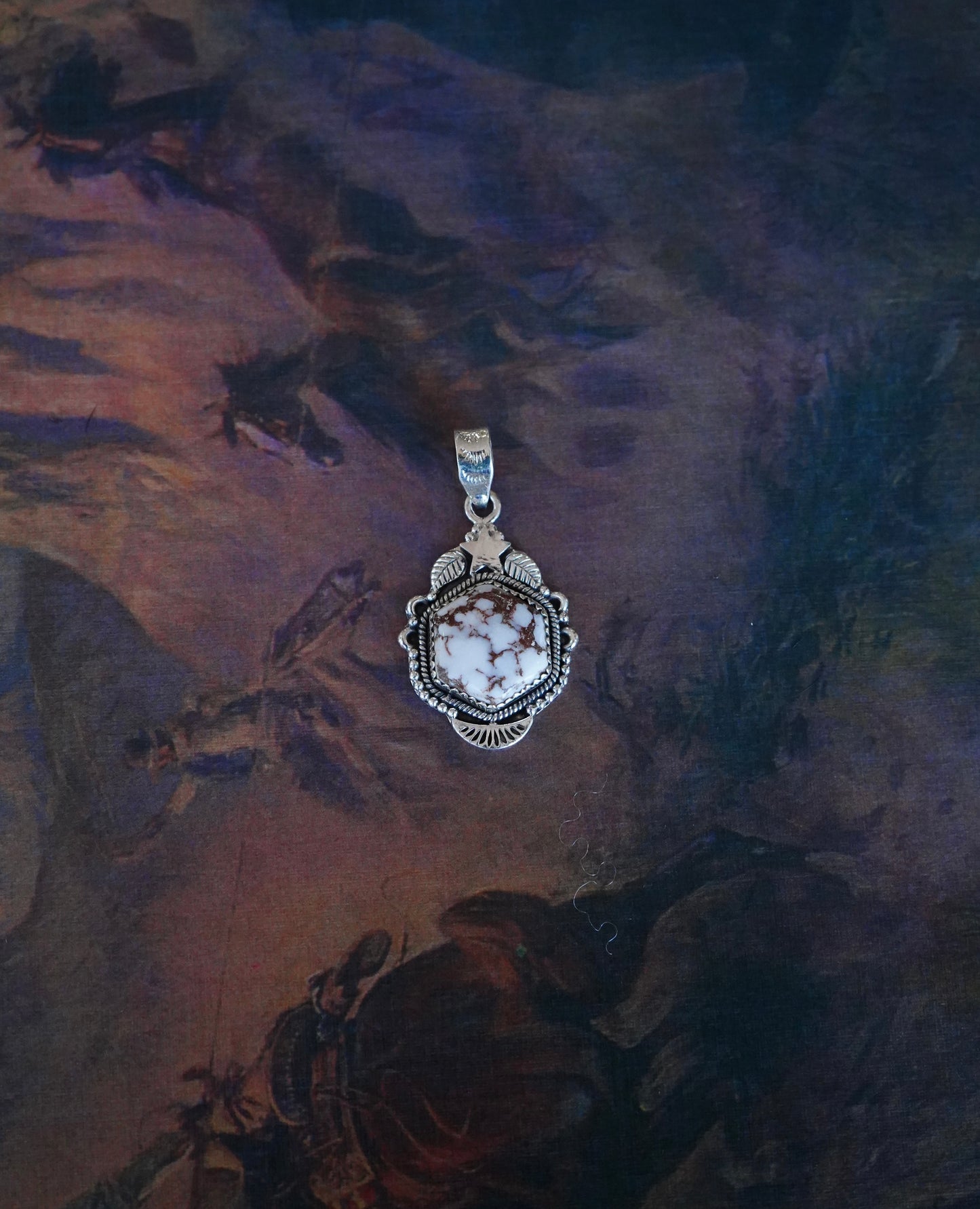 Hexagon Wild Horse w/ Silver Star Pendant