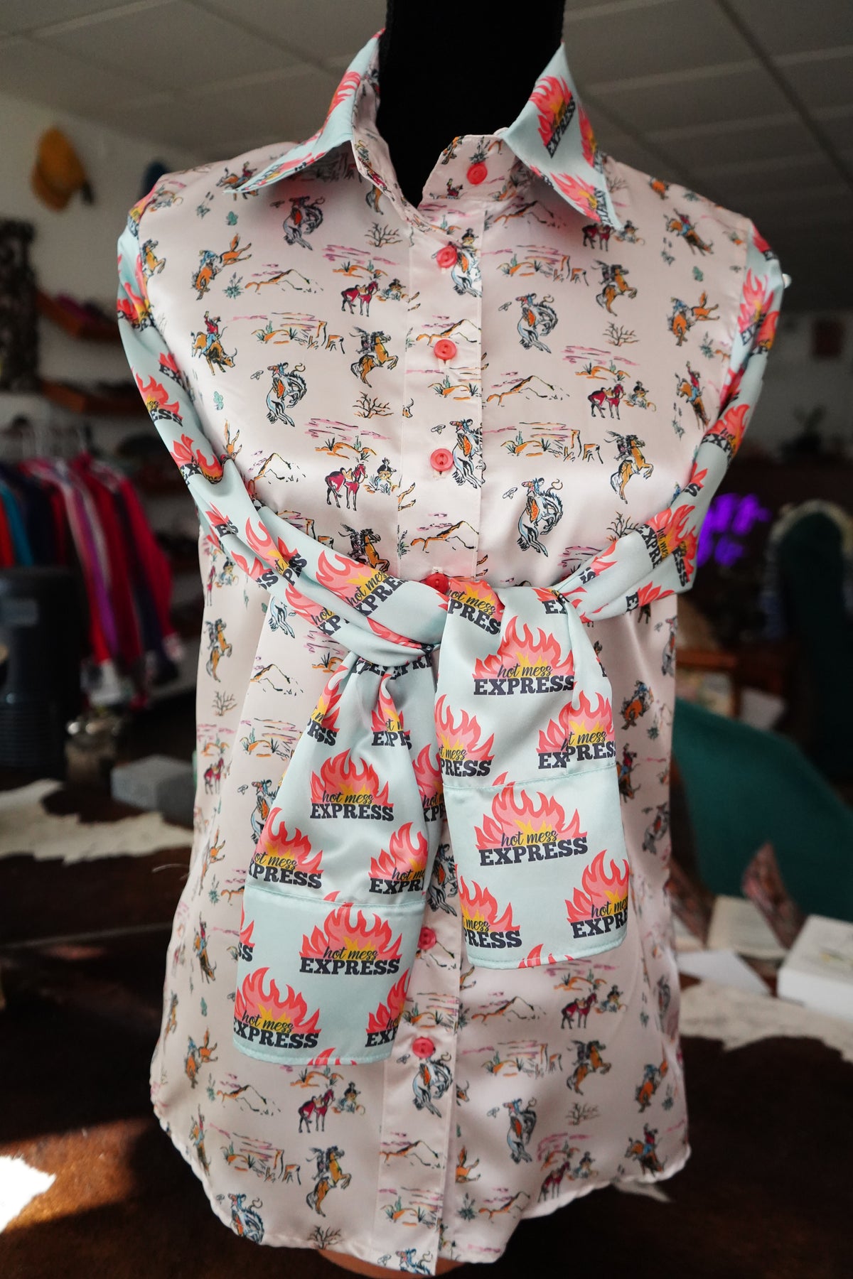 Daisy Original Bucking Scene w/ Hot Mess Express Button Down - Size 8