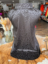 Load image into Gallery viewer, Black Leopard Satin Button Down