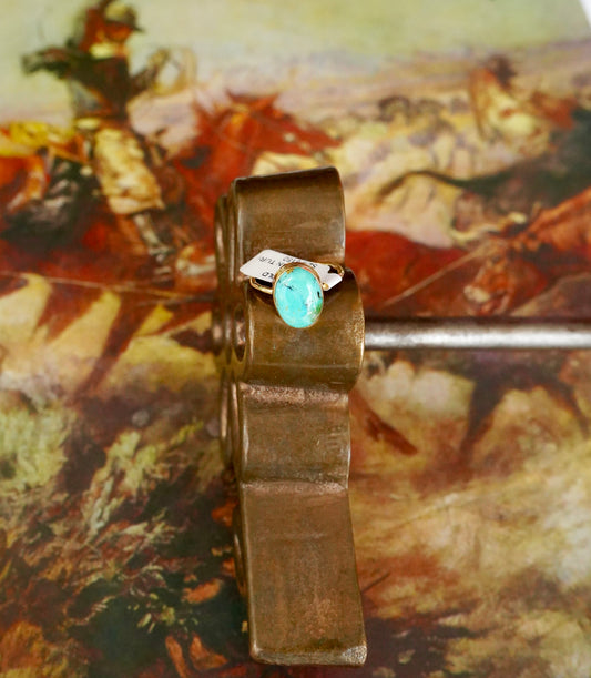 14K Gold Plated Turquoise Ring - Sz 8