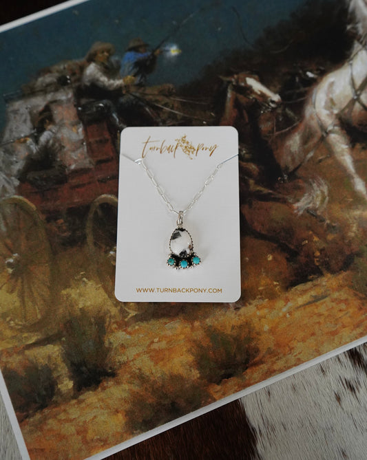 TBP White Buffalo & 3 Stone Turquoise Necklace
