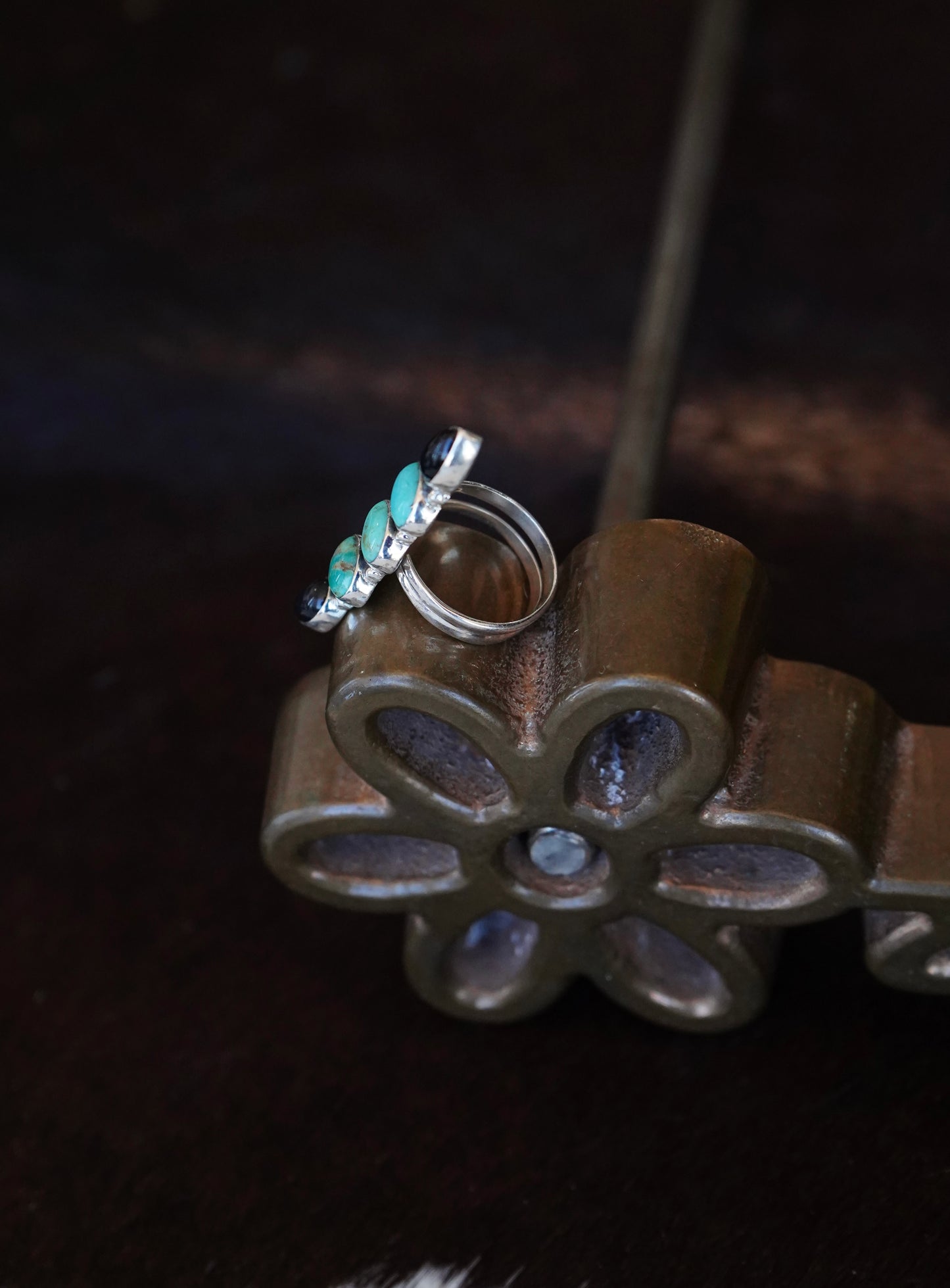 5 Stone Turquoise Rings