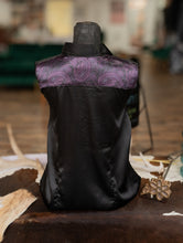Load image into Gallery viewer, XL - Purple Meredith Paisley on Black Button Down