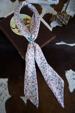 Load image into Gallery viewer, Teeny Teal &amp; Pink Floral Double Sided Wild Rag