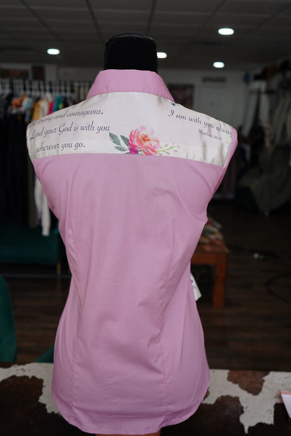 M - Tan Verses on Mauve Cotton Button Down