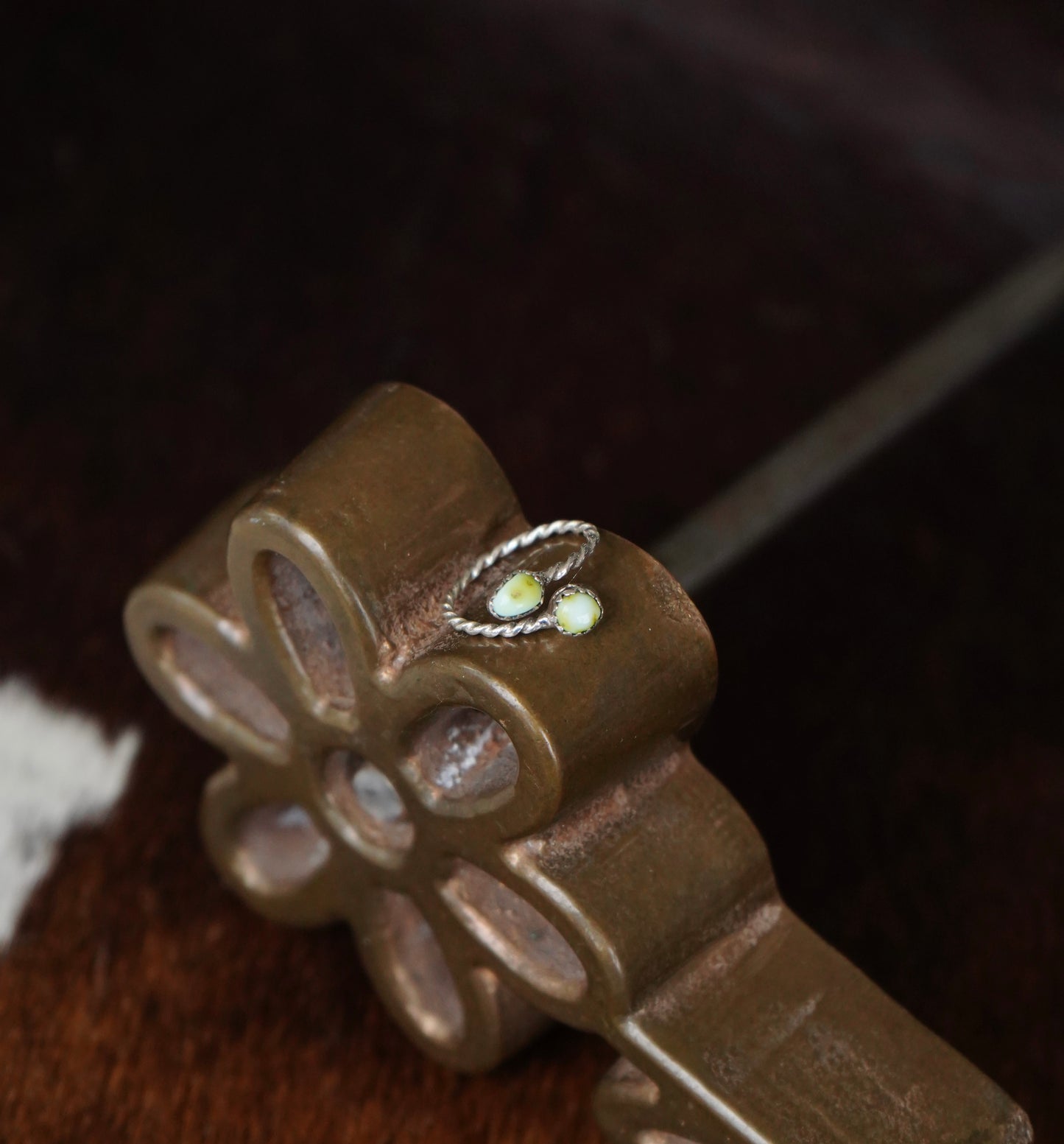 2 Stone Palomino Bypass Rope Ring - Adj