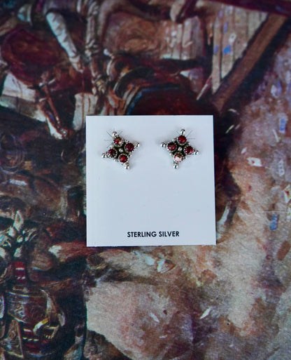 4 Stone Square Cluster Stud