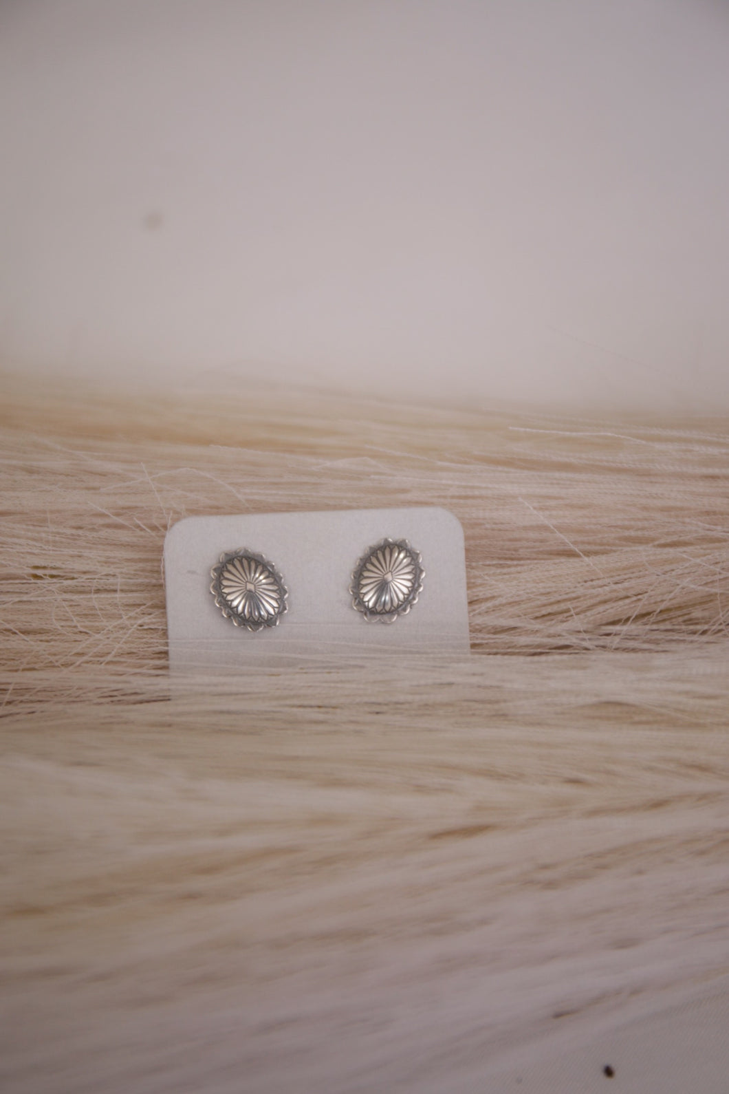 Dainty Oval Concho Earrings