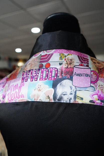 S - Cup Of Ambition on Black Satin Button Down