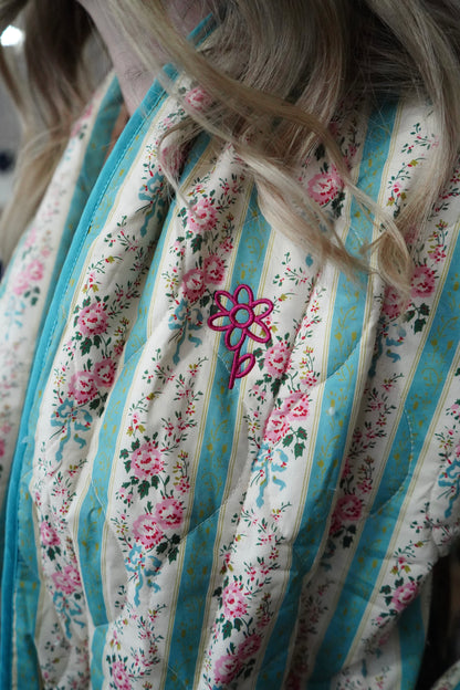 Daisy Quilted Open-Front Jacket
