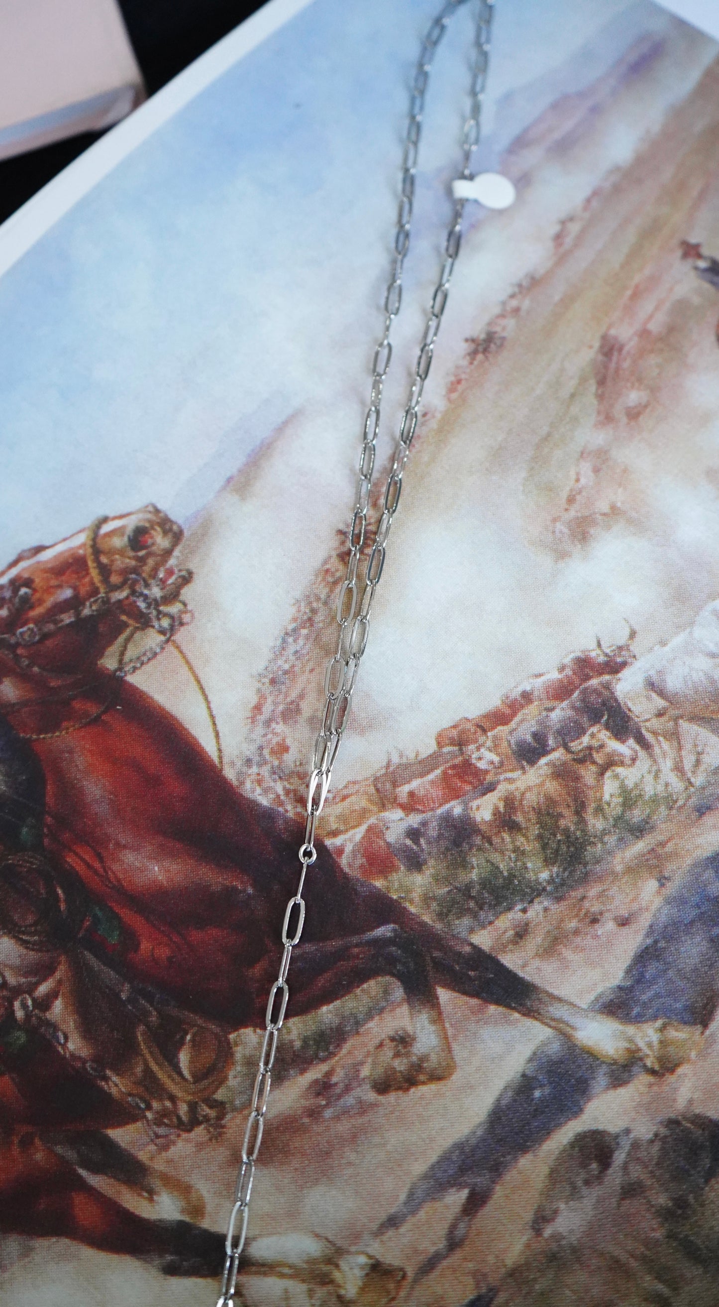 Sterling Silver Paperclip Chain Lariat Necklace