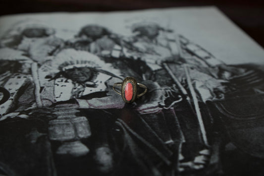 Vintage Rhodochrosite Ring - Size 7.5