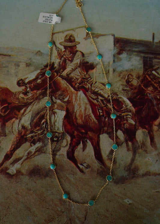 14k Good Plated w/ Turquoise Necklace