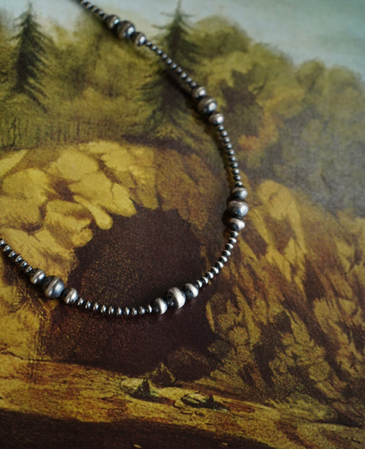 Sterling Silver Navajo Pearl Necklace - 16”