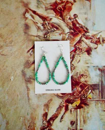 Turquoise Chip Fish Hook Earrings