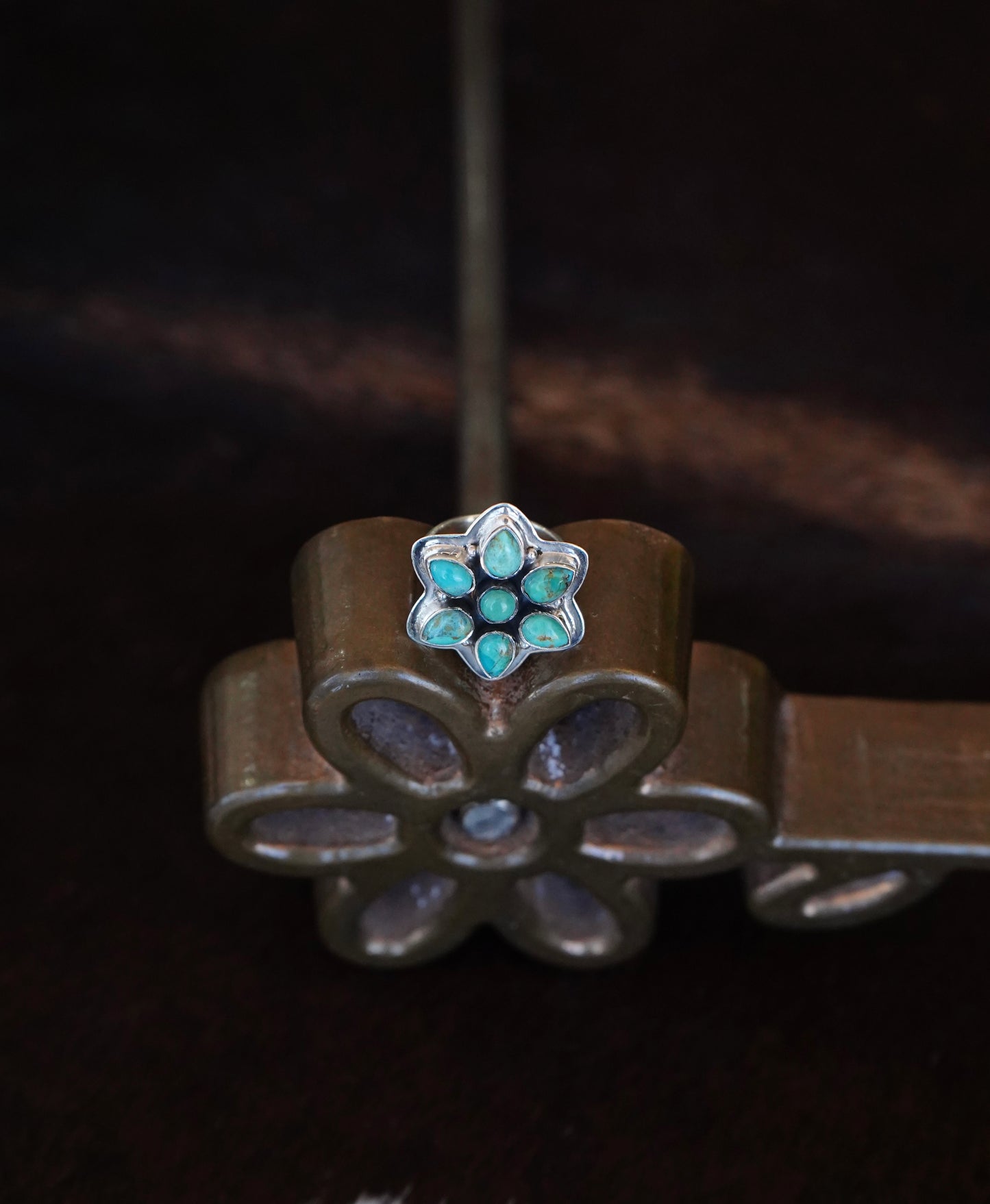 Turquoise Flower Rings