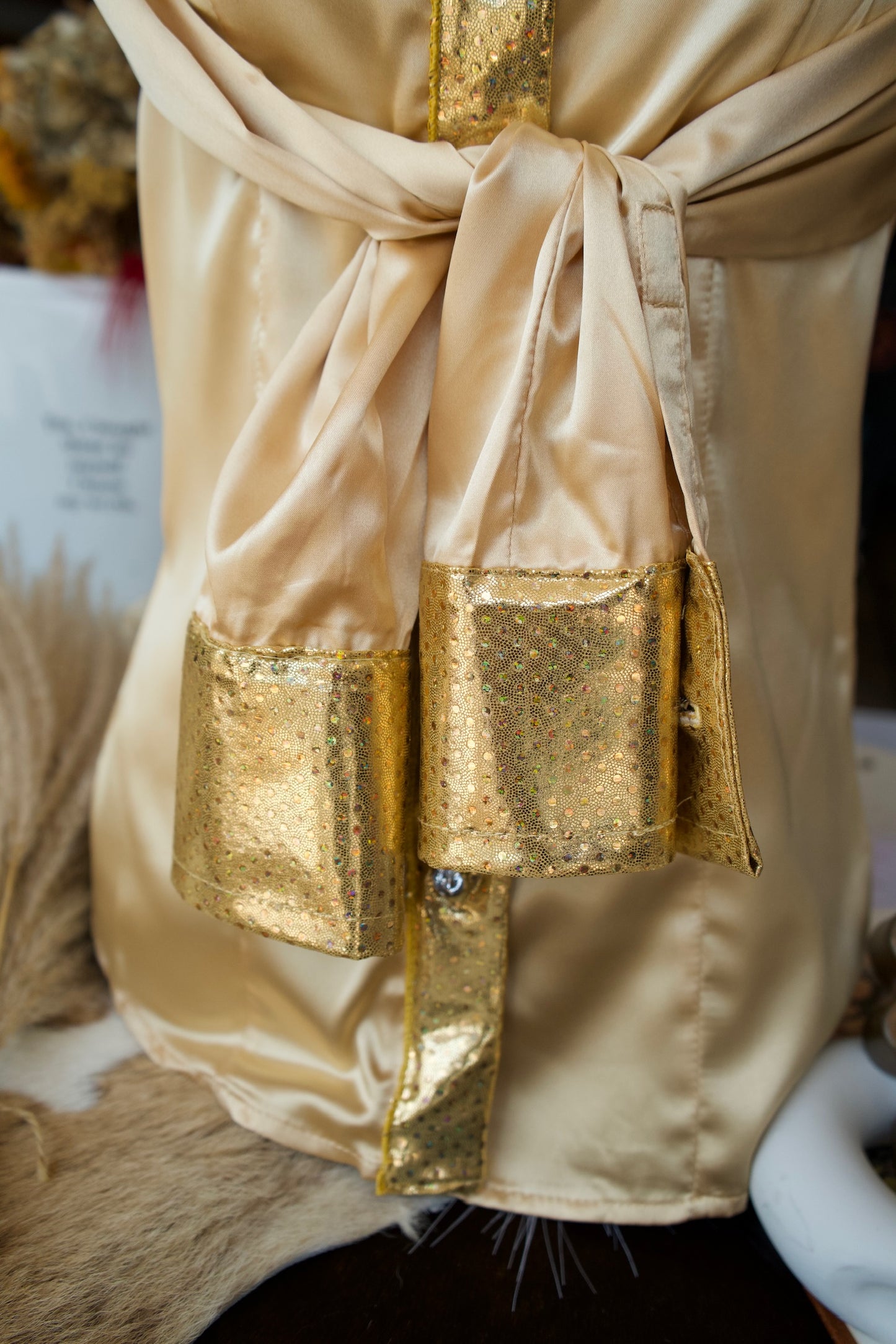S - Gold Sequins on Gold Button Down Disco Cowgirl