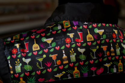 L - Black Satin w/ Margaritaville Button Down