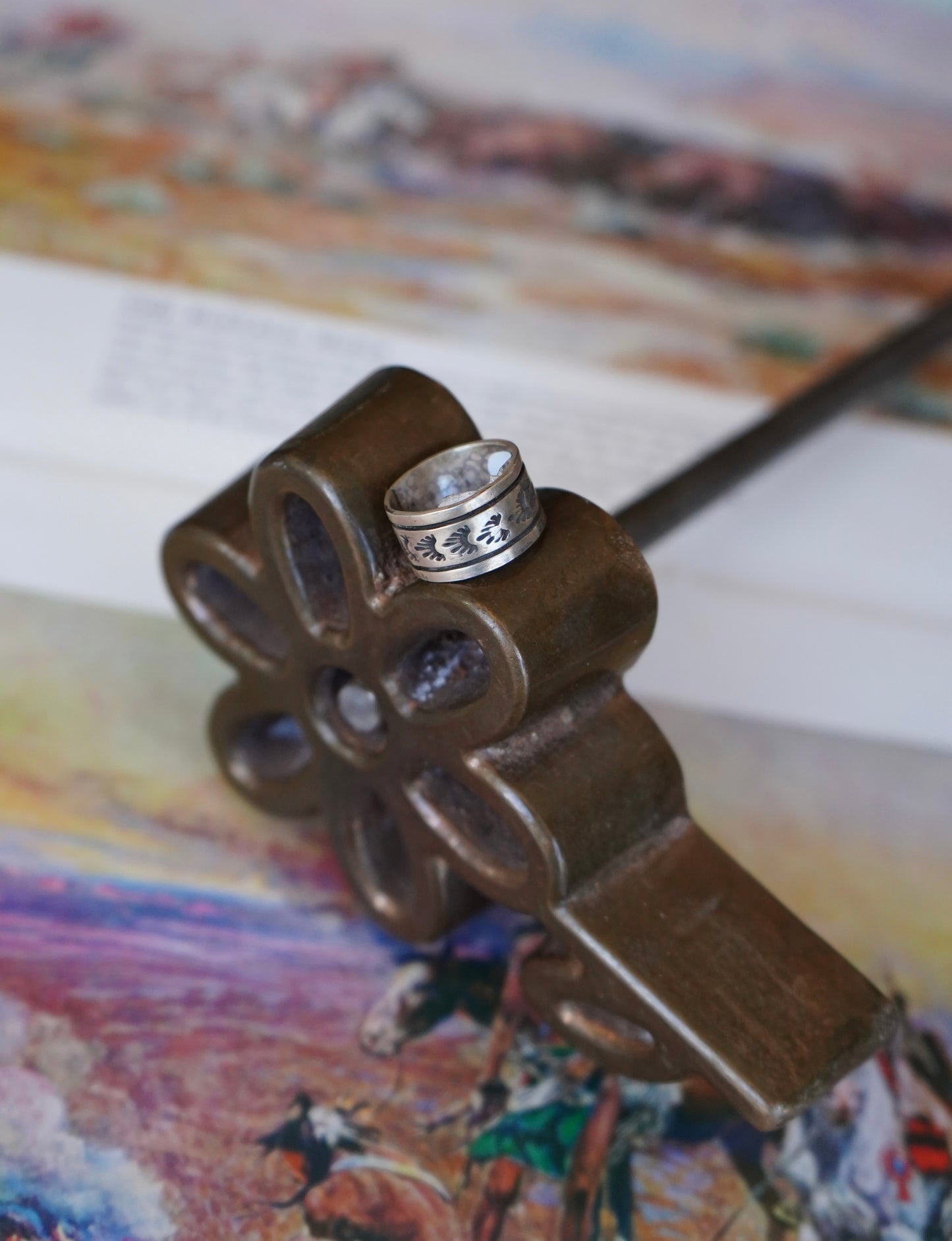 Rick Enriquez Sterling Silver Stamped Ring - Sz 7