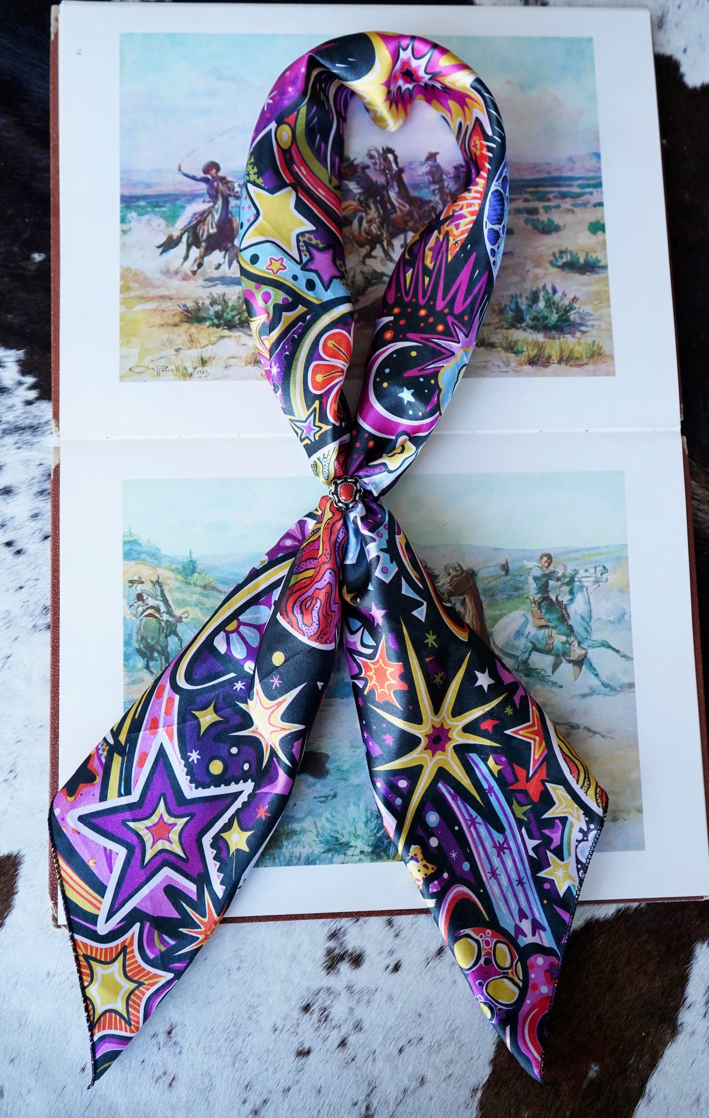 Groovy Drawn Space Explosion Wild Rag