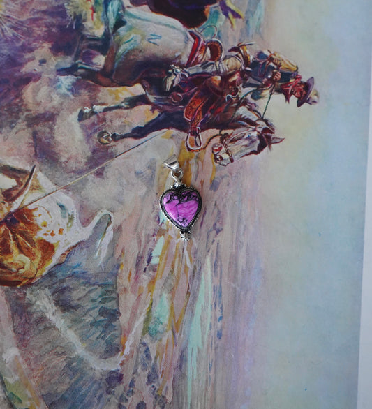 Pink Cherry Blossom Heart Pendant