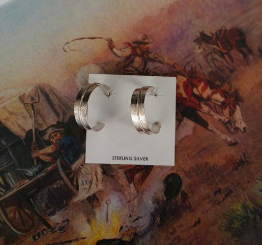 Chester Charley Sterling Silver Feather Stud Earrings