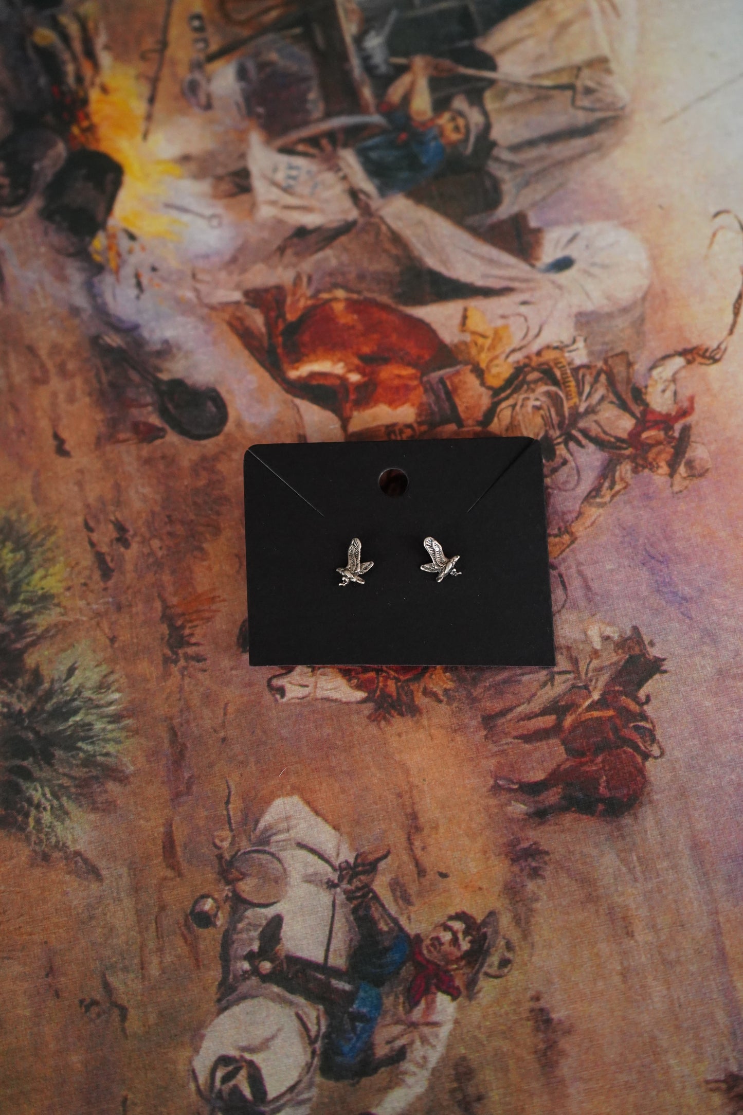 Dainty Sterling Silver Eagle Stud Earrings
