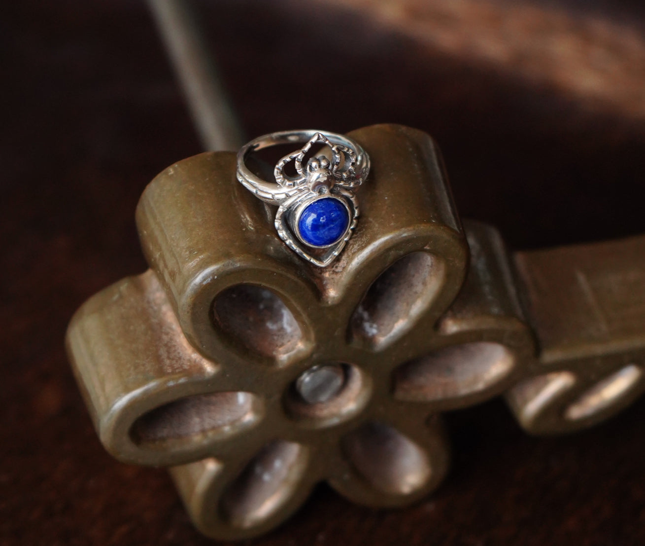 Blue Lapis Spider Ring - Sz 10