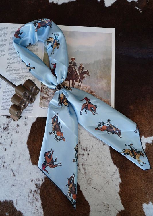 Baby Blue Ranch Buckers Wild Rag