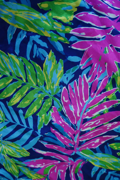 Pink, Green & Blue Hawaiian Leaves Wild Rag