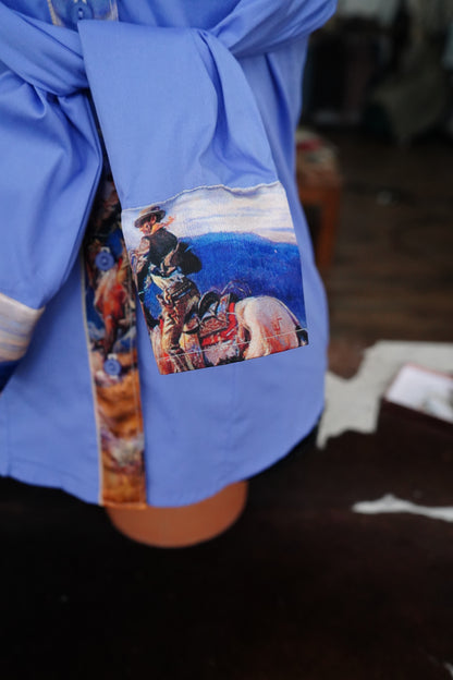 S - Northern Outlaws on Lilac Cotton Button Down