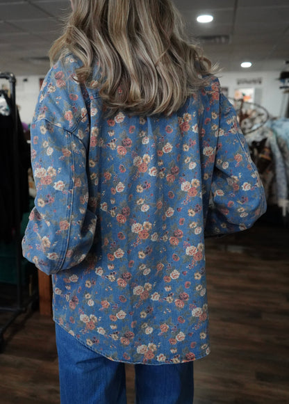 Daisy Floral Denim Button Down
