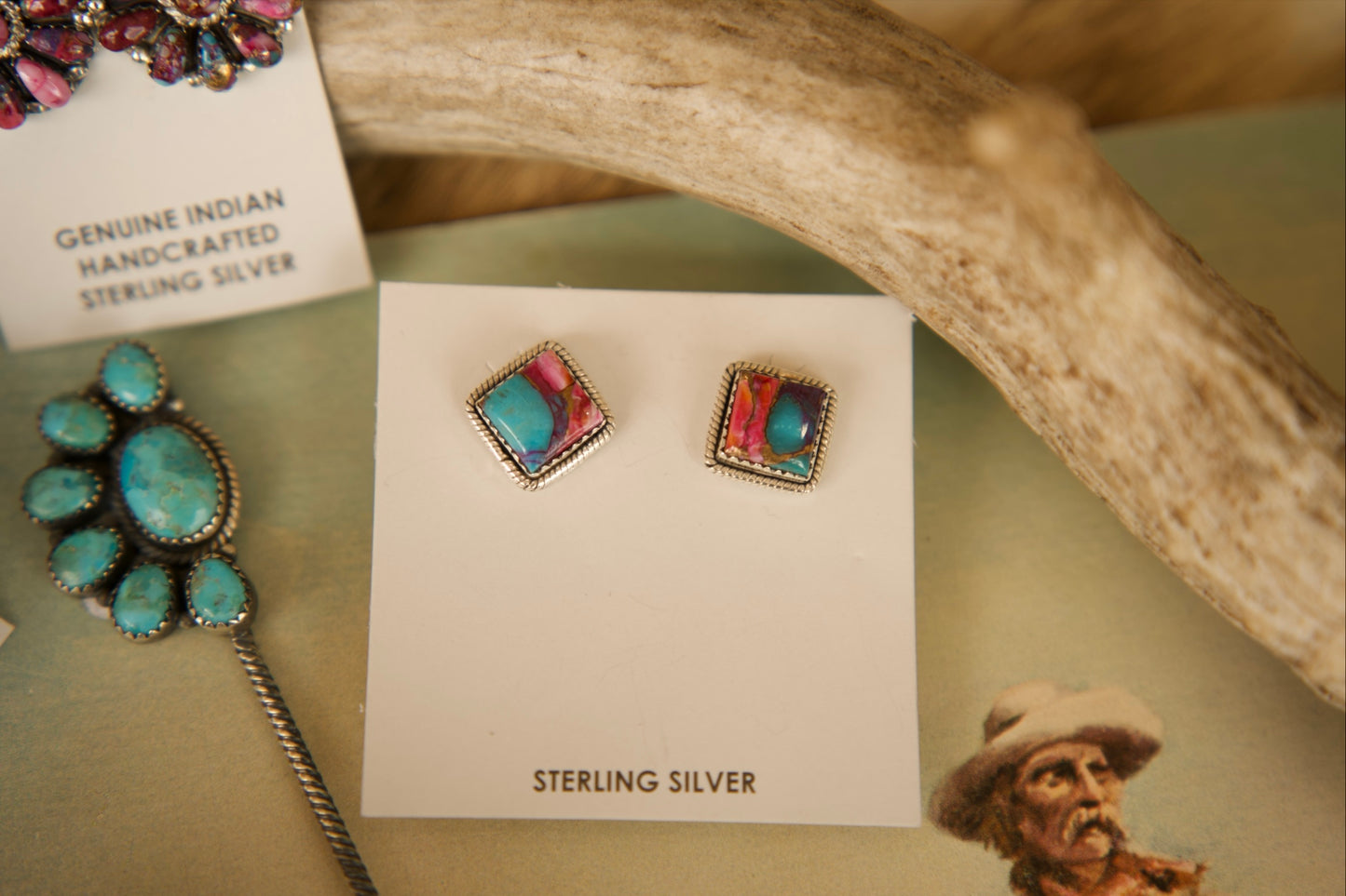 Square Turquoise Studs