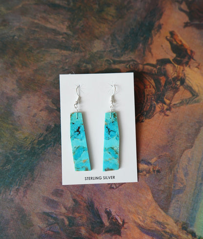 Jameson Pete Turquoise Slab Fish Hook Earrings