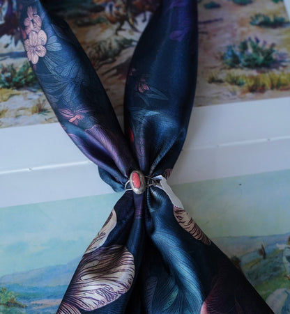 Drawn Dark Moody Floral Wild Rag